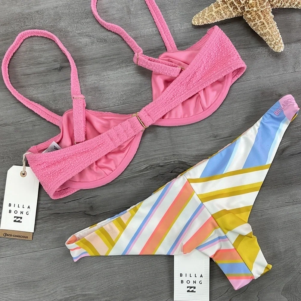 ☀️BILLABONG☀️ SO DAZED OLIVIA UNDERWIRE BREAK OF DAWN TANGA BIKINI SET
